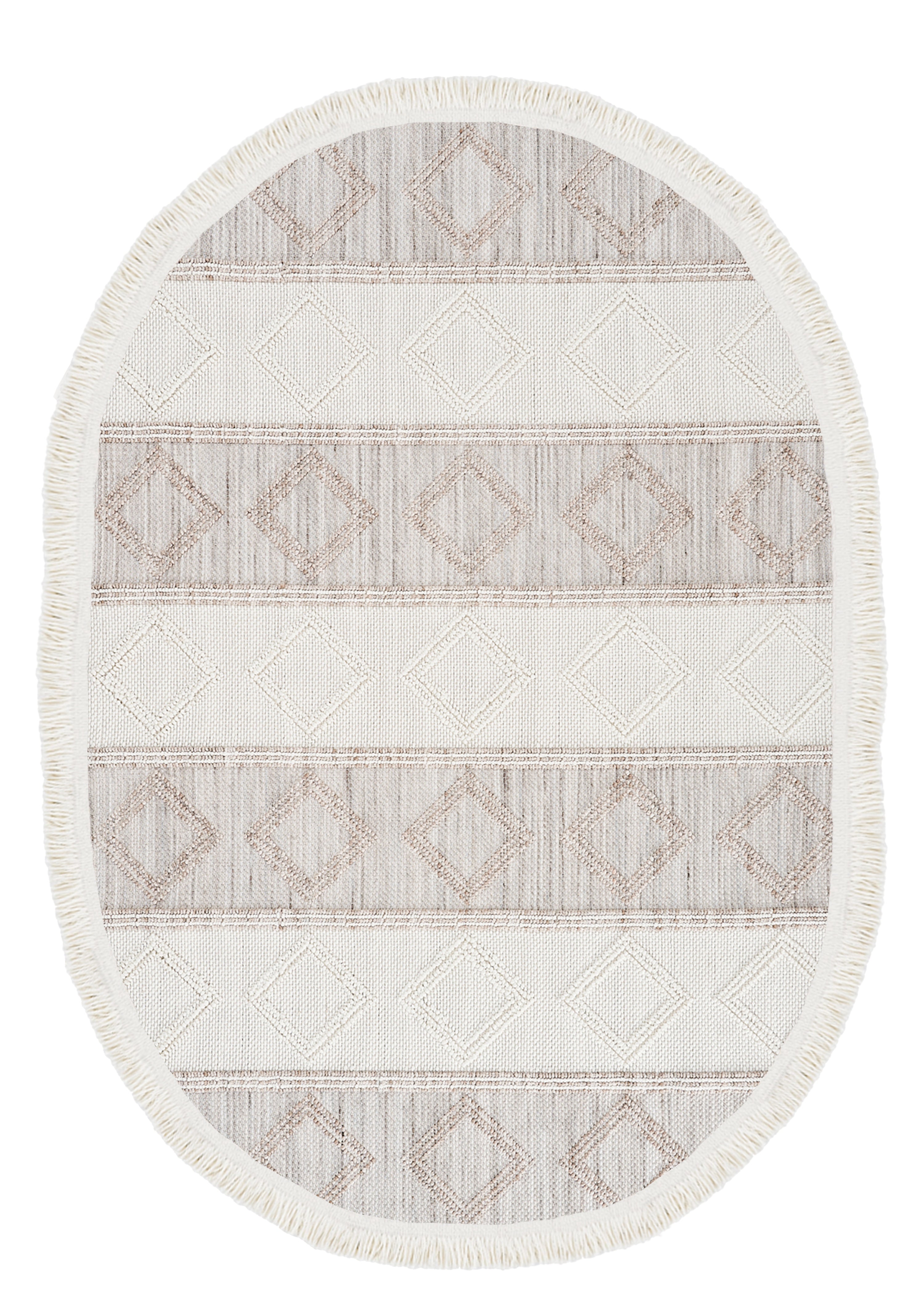 Dolce Vita Halı Bohem 381 Ash Modern Oval Halı Özel Ölçü