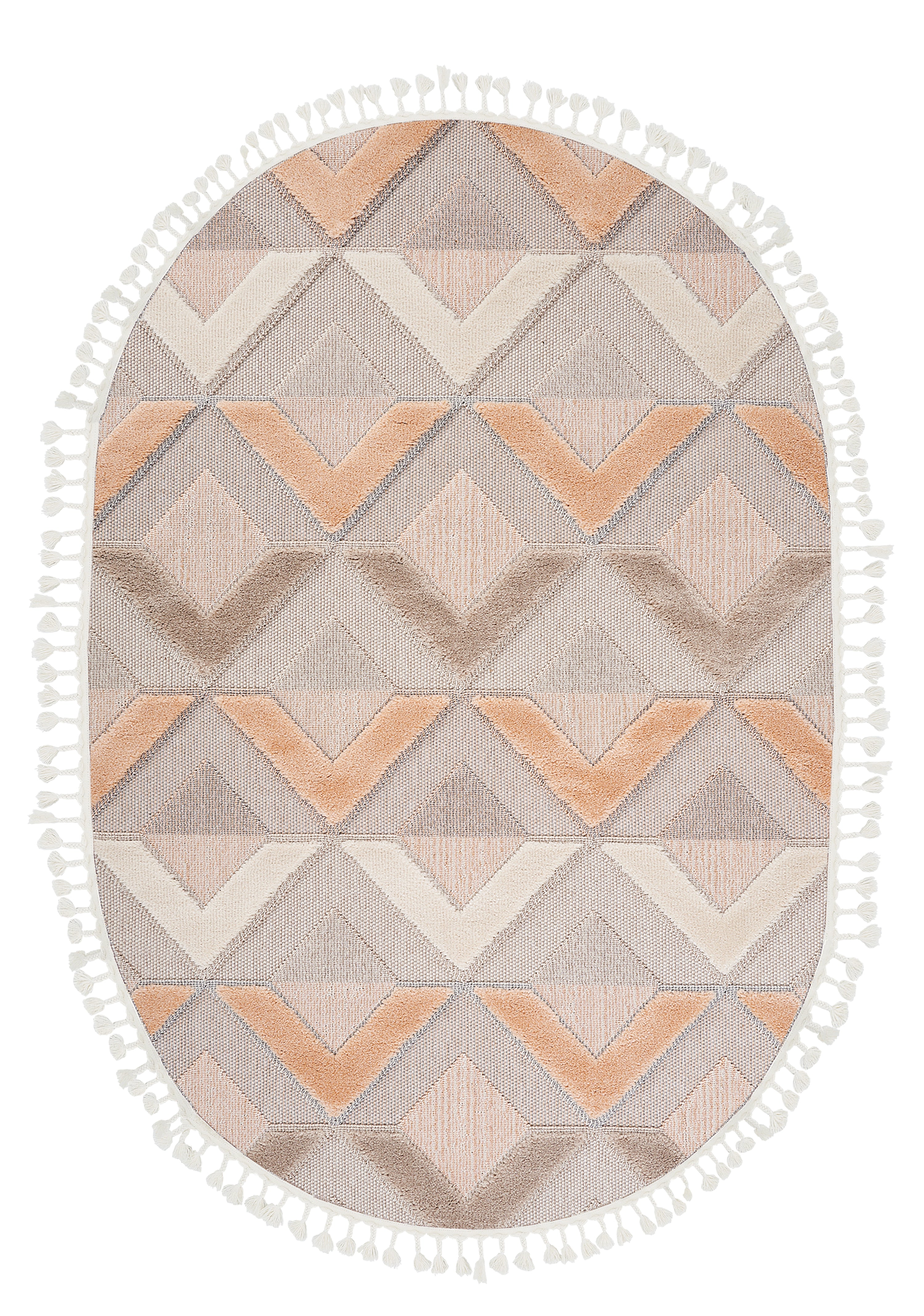 Dolce Vita Halı Nordic 499 Salmon Oval İskandinav Halı Özel Ölçü