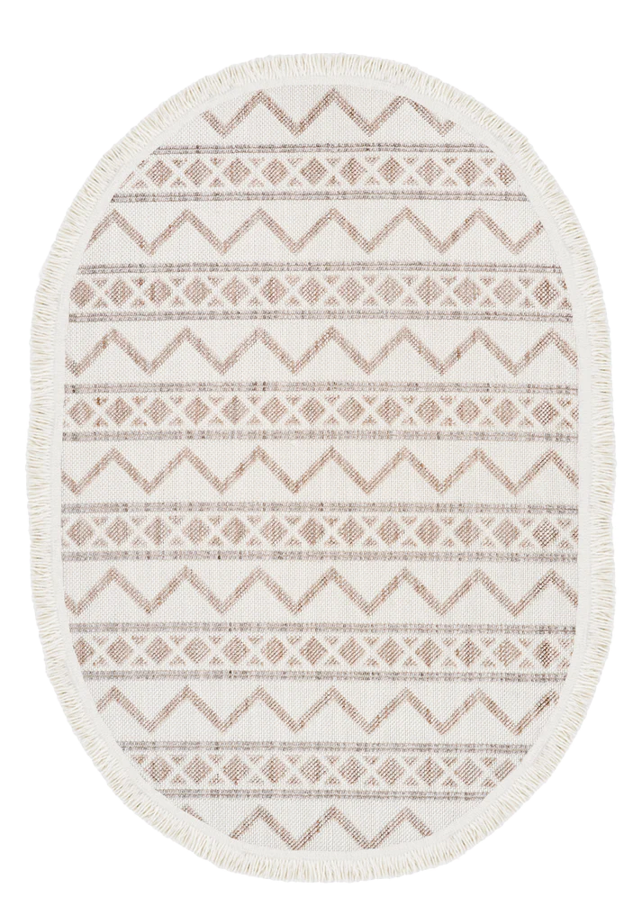 Dolce Vita Halı Bohem 384 Mocha Oval Halı Özel Ölçü