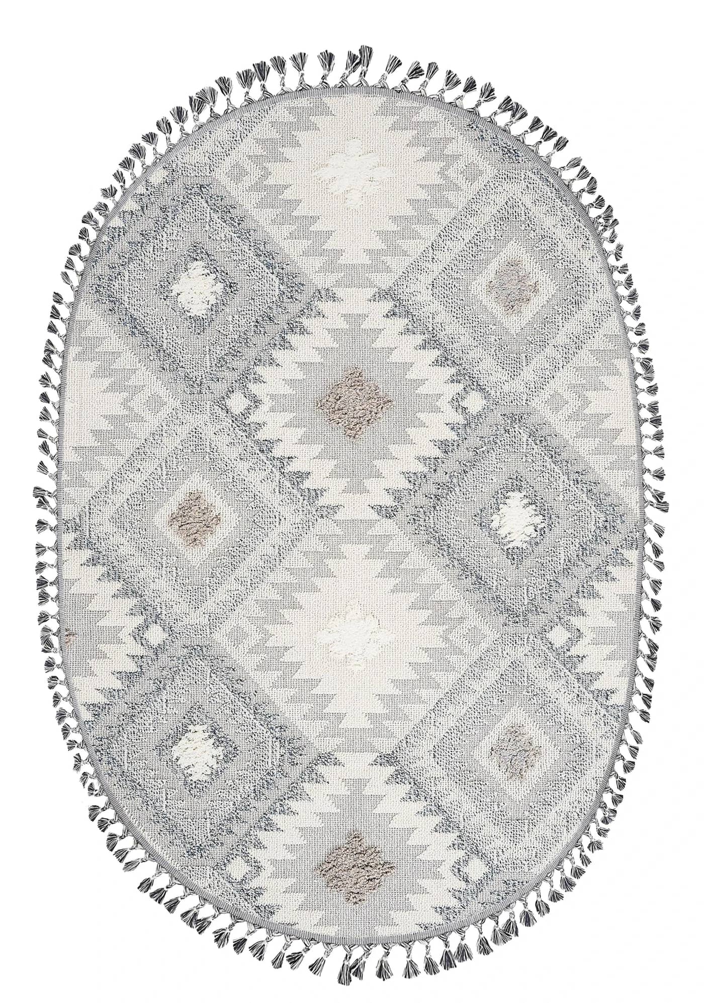 Dolce Vita Halı Jakarta 452 Light Blue Oval Halı Özel Ölçü