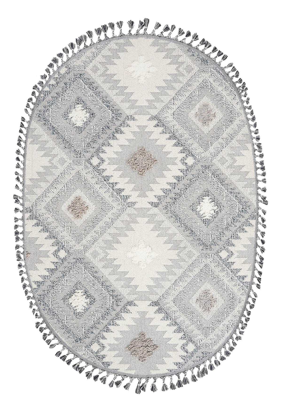 Dolce Vita Halı Jakarta 452 Light Blue Oval Halı Özel Ölçü