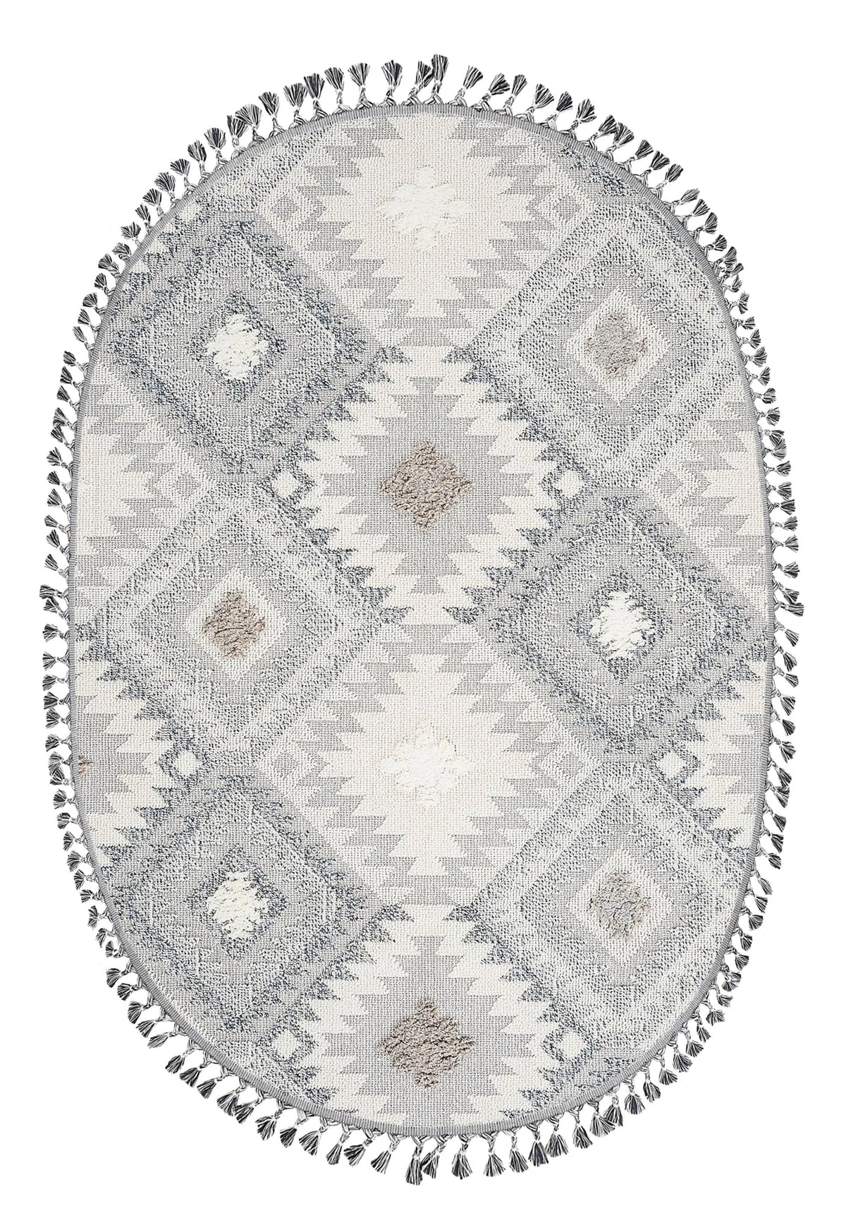 Dolce Vita Halı Jakarta 452 Light Blue Oval Halı Özel Ölçü
