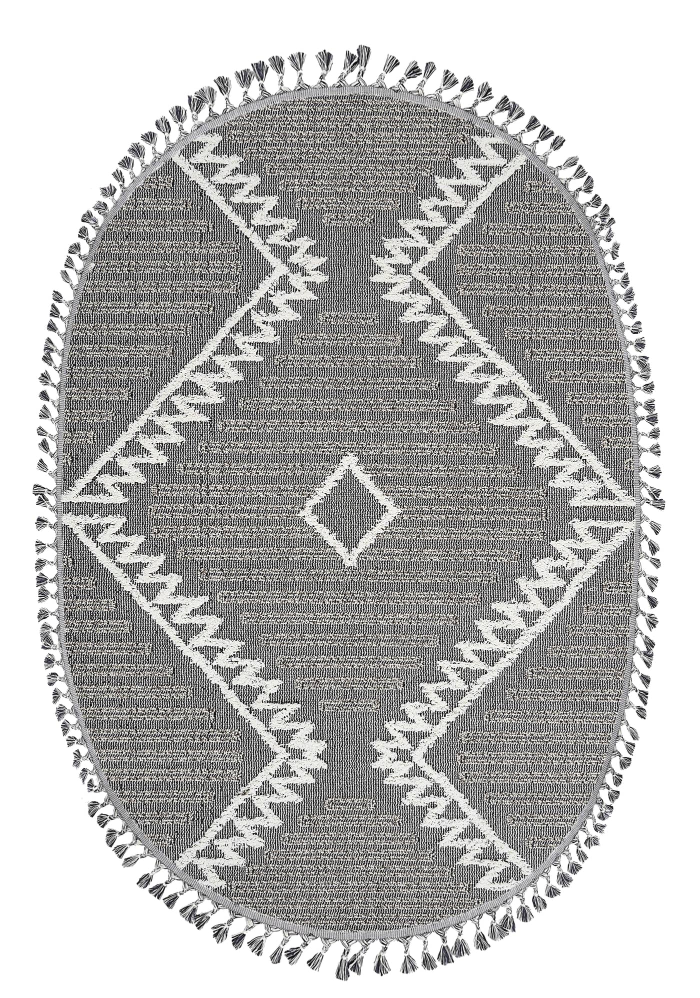 Dolce Vita Halı Jakarta 454 Dark Grey Oval Halı