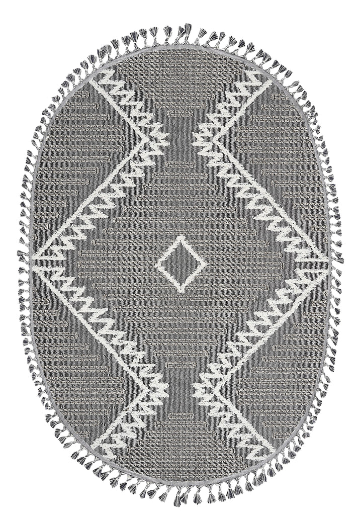 Dolce Vita Halı Jakarta 454 Dark Grey Oval Halı