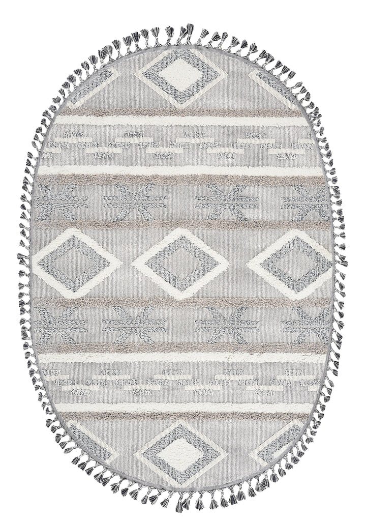 Dolce Vita Halı Jakarta 457 Navy Blue Oval Halı Özel Ölçü