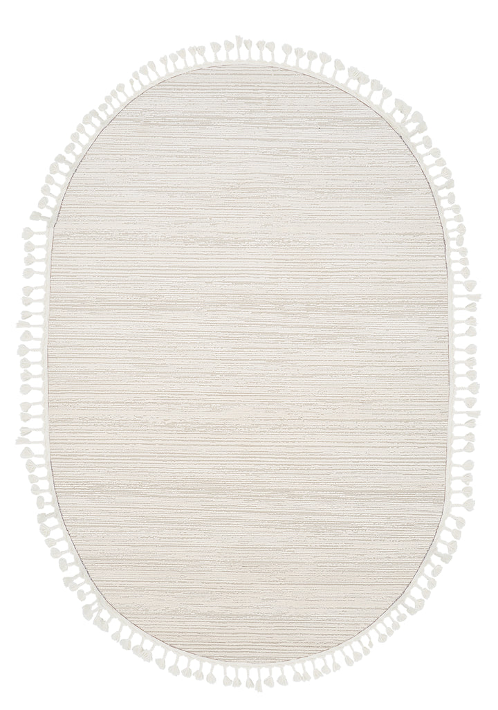 Dolce Vita Halı Monza 4201 Stripe Oval İskandinav Halı Özel Ölçü