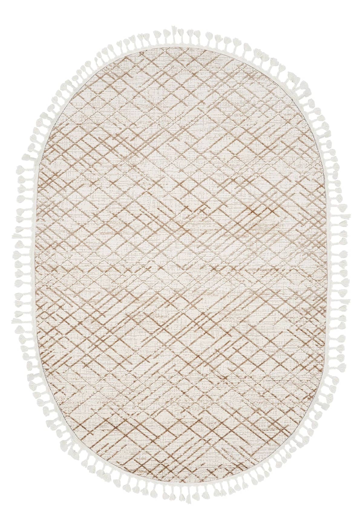 Dolce Vita Halı Monza 4202 Mustard Oval İskandinav Halı Özel Ölçü Halı
