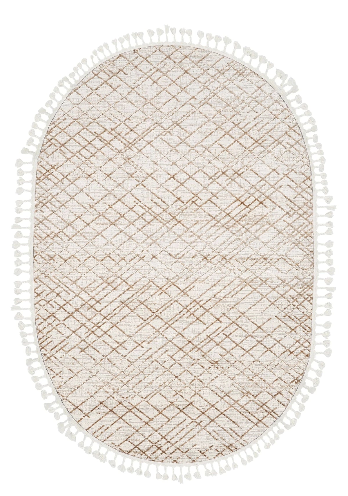 Dolce Vita Halı Monza 4202 Mustard Oval İskandinav Halı Özel Ölçü Halı
