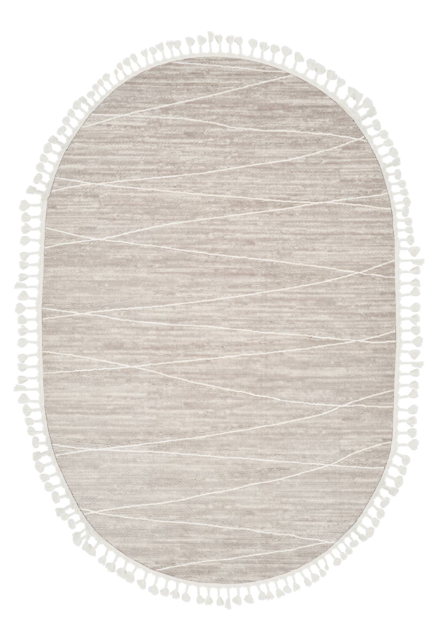 Dolce Vita Halı Monza 4207 Silver Stone Oval İskandinav Halı Özel Ölçü