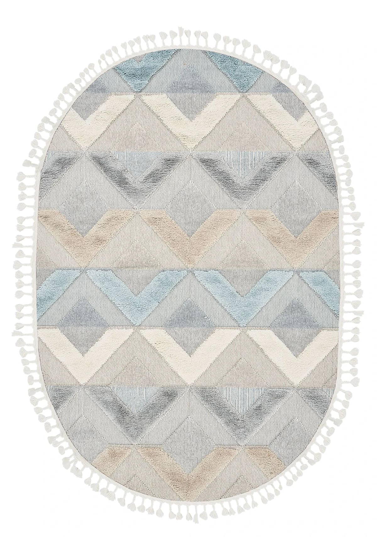 Dolce Vita Halı Nordic 493 Ocean Oval İskandinav Halı Özel Ölçü