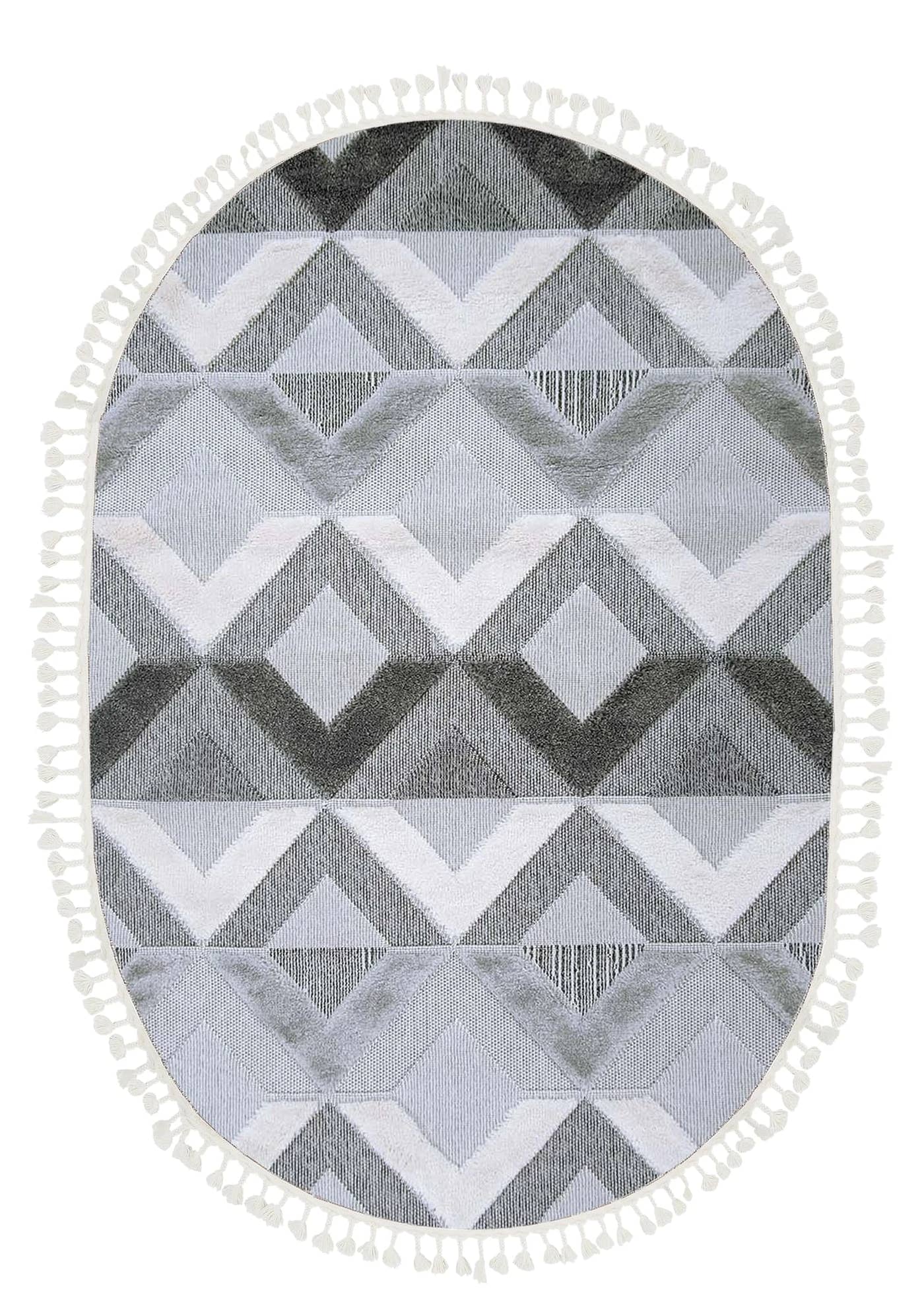 Dolce Vita Halı Nordic 494 Frost Oval İskandinav Halı Özel Ölçü