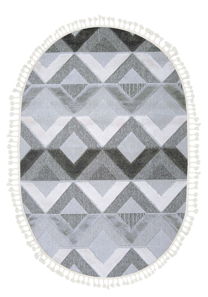 Dolce Vita Halı Nordic 494 Frost Oval İskandinav Halı Özel Ölçü