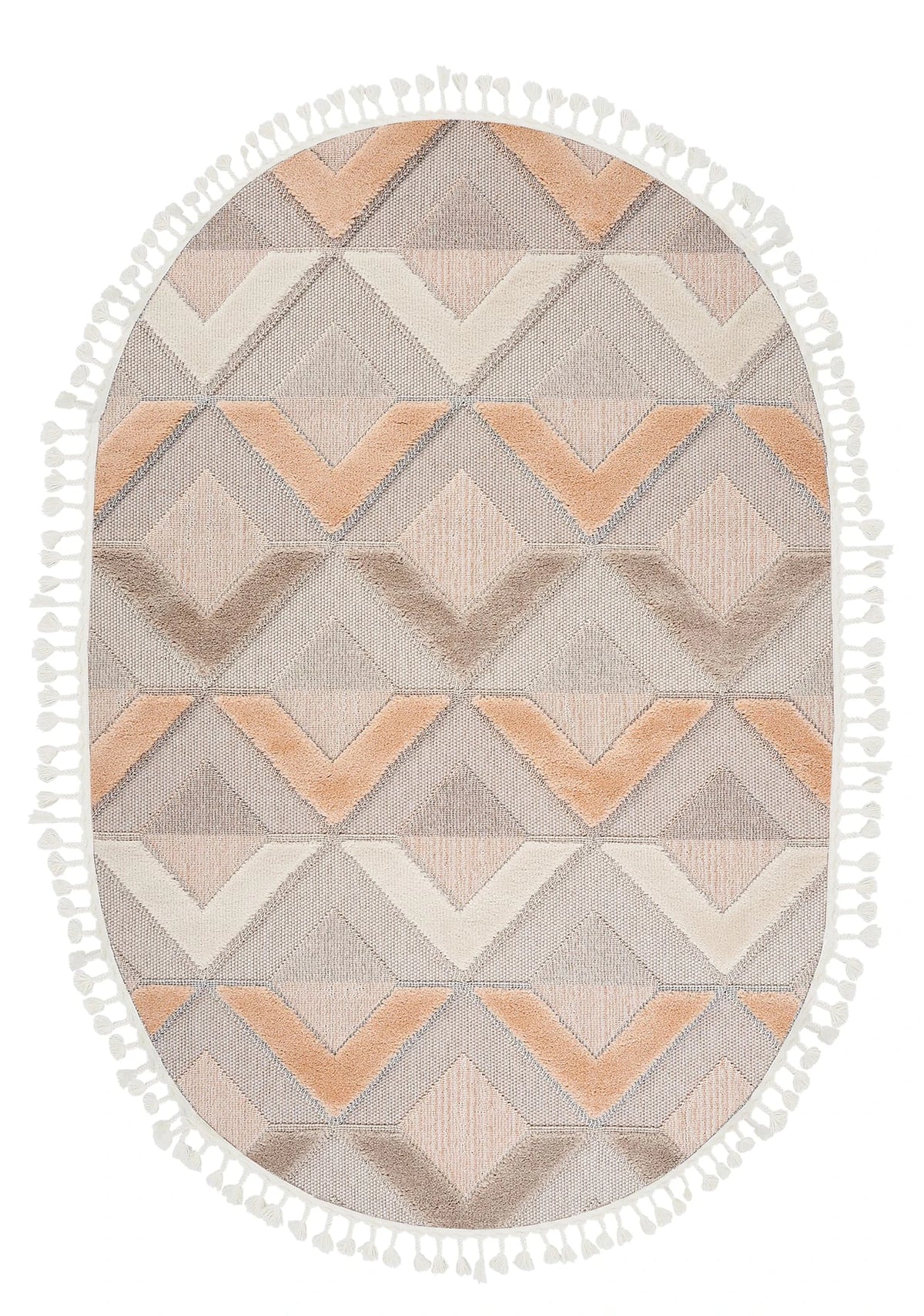 Dolce Vita Halı Nordic 499 Salmon Oval İskandinav Halı Özel Ölçü