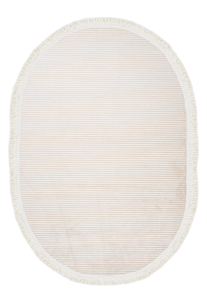 Dolce Vita Halı Opera 8506 Flat Cream Oval Halı Özel Ölçü