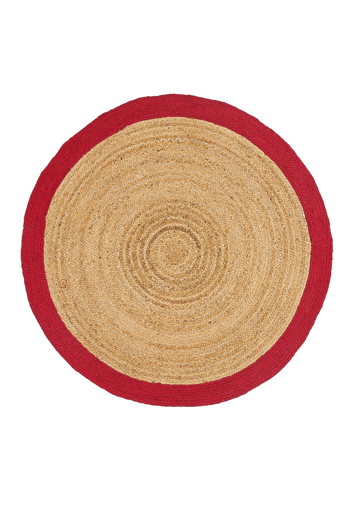 Dolce Vita Halı Agra Kırmızı El Dokuma Yuvarlak Jüt Halı