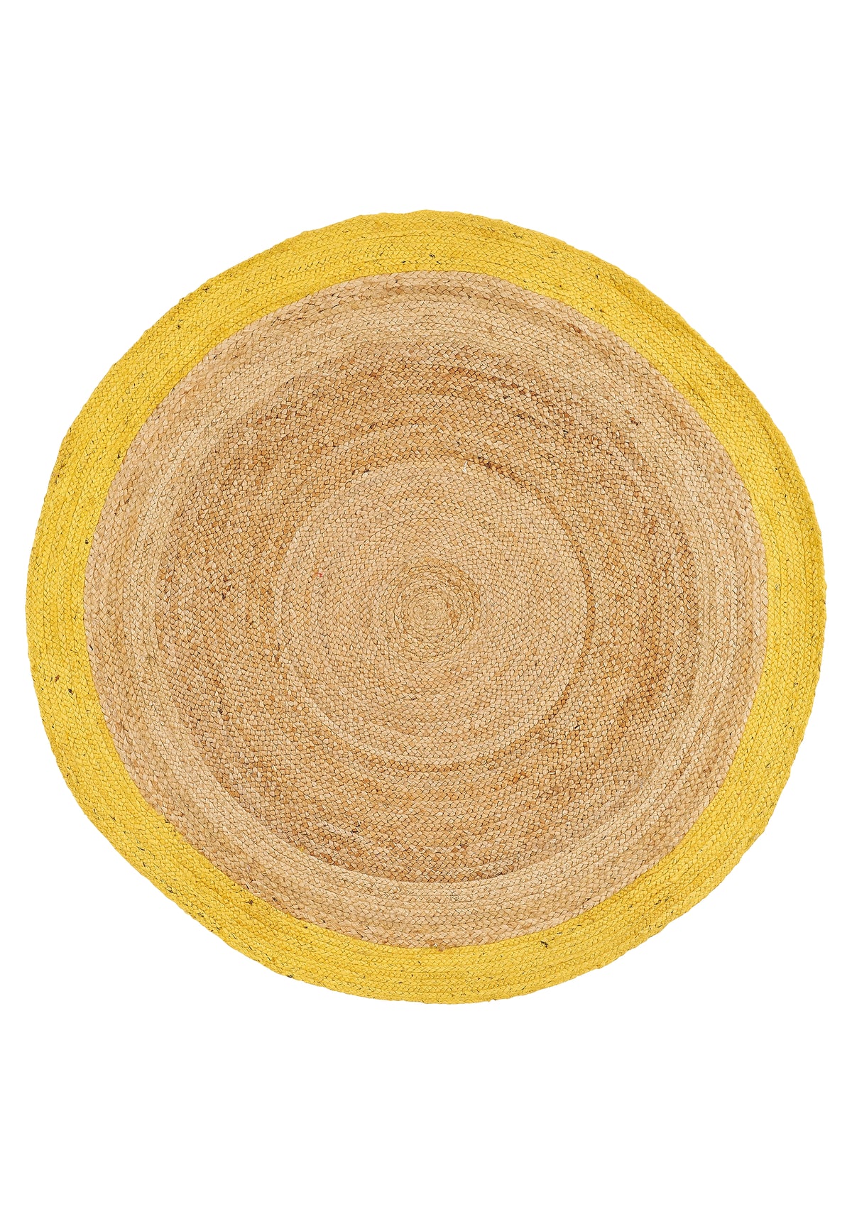 Dolce Vita Halı Agra Sarı El Dokuma Yuvarlak Jüt Halı