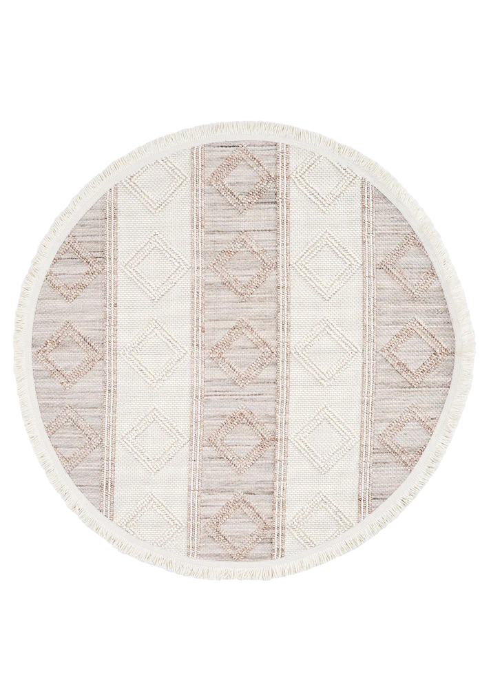 Dolce Vita Halı Bohem 381 Ash Modern Yuvarlak Halı Özel Ölçü