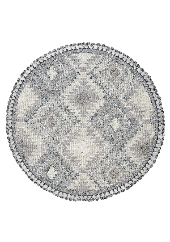 Dolce Vita Halı Jakarta 452 Light Blue Yuvarlak Halı Özel Ölçü