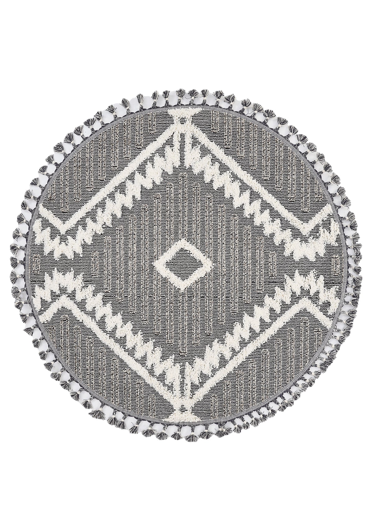 Dolce Vita Halı Jakarta 454 Dark Grey Yuvarlak Halı