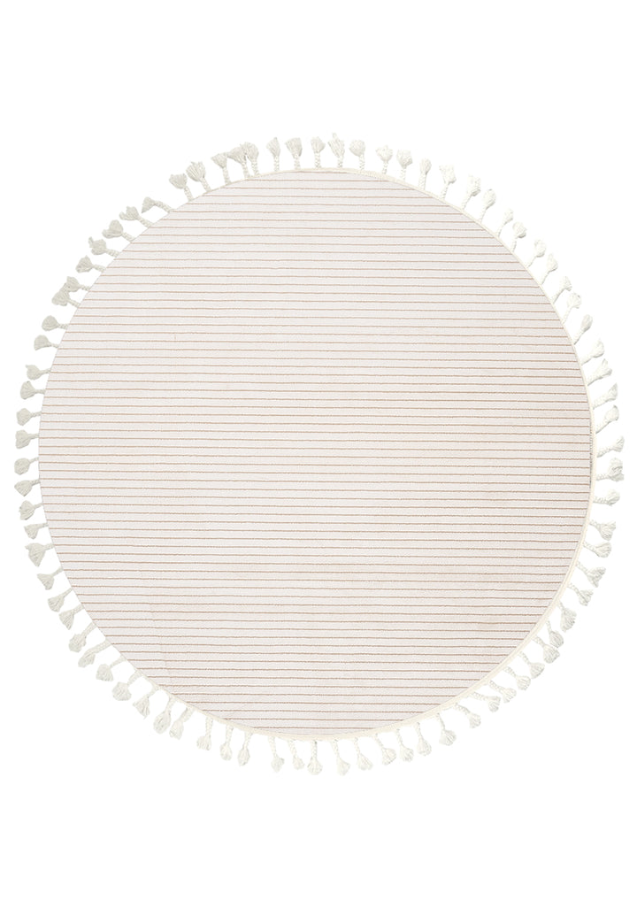 Dolce Vita Halı Opera 8506 Flat Cream Yuvarlak Halı Özel Ölçü