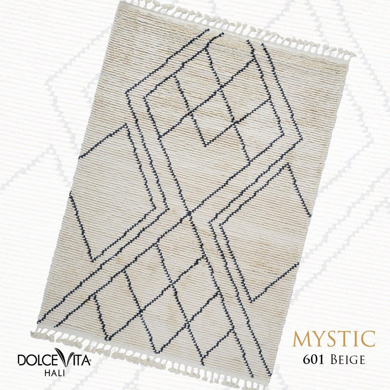 Dolce Vita Mystic 601 Beige - Bej İskandinav Desenli Halı - Dolce Vita Halı